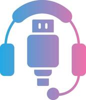 Headphones Glyph Gradient Icon Design vector