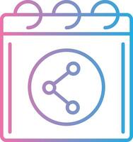 Shared Calender Line Gradient Icon Design vector