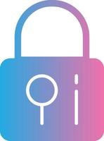 Locked Glyph Gradient Icon Design vector