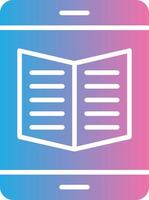 Ebook Glyph Gradient Icon Design vector