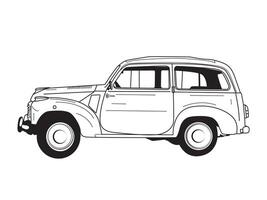 Deportes coche Arte ilustración en negro y blanco estilo aislado en antecedentes vector