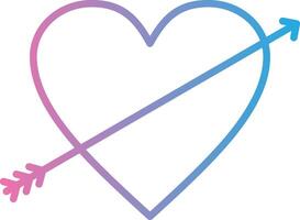 Heart Line Gradient Icon Design vector