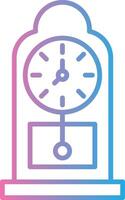 Grandfather Clock Line Gradient Icon Design vector