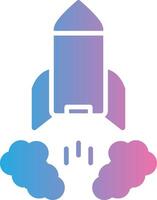 Rocket Launch Glyph Gradient Icon Design vector