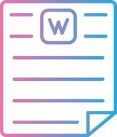 Word Line Gradient Icon Design vector