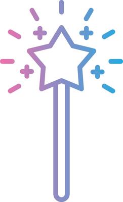 Magic Wand Line Gradient Icon Design