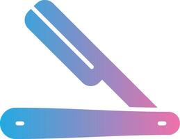 Straight Razor Glyph Gradient Icon Design vector