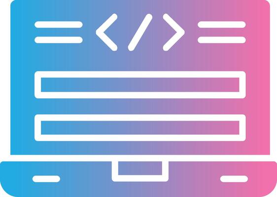 Html Code Glyph Gradient Icon Design