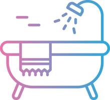 Bathtub Line Gradient Icon Design vector