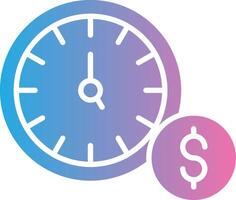 Time Is Money Glyph Gradient Icon Design vector