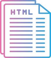 Html File Line Gradient Icon Design vector