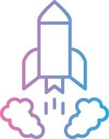 Rocket Launch Line Gradient Icon Design vector