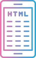 Mobile Coding Line Gradient Icon Design vector