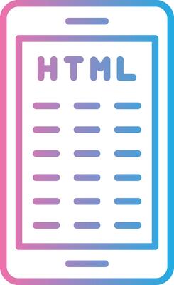 Mobile Coding Line Gradient Icon Design