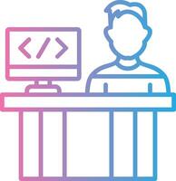 Programmer Line Gradient Icon Design vector