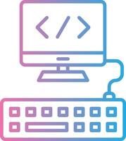 Web Programming Line Gradient Icon Design vector