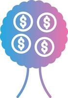 Money Tree Glyph Gradient Icon Design vector