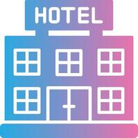 hotel glifo degradado icono diseño vector