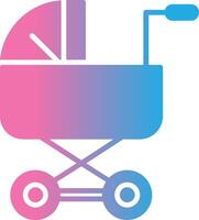 Baby Stroller Glyph Gradient Icon Design vector