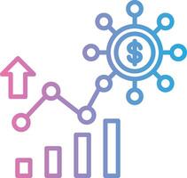 Business Chart Line Gradient Icon Design vector