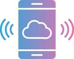 Mobile Cloud Glyph Gradient Icon Design vector