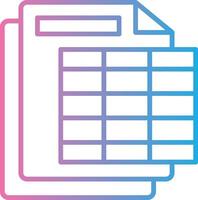 Spreadsheet Line Gradient Icon Design vector