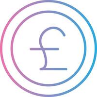 Pounds Line Gradient Icon Design vector