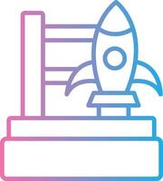 Rocket Launch Line Gradient Icon Design vector