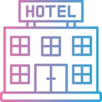 hotel línea degradado icono diseño vector