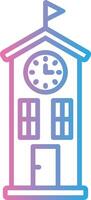 Clock Tower Line Gradient Icon Design vector