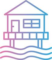 Beach Hut Line Gradient Icon Design vector