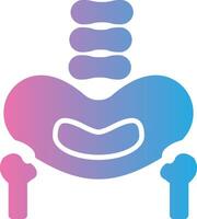 Pelvic Bone Glyph Gradient Icon Design vector