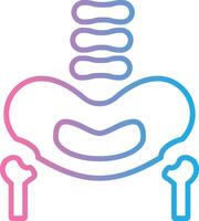 Pelvic Bone Line Gradient Icon Design vector