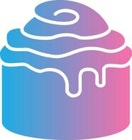 Cinnamon Roll Glyph Gradient Icon Design vector