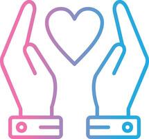 Hands Holding Heart Line Gradient Icon Design vector