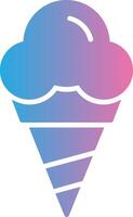 Cone Ice Cream Glyph Gradient Icon Design vector