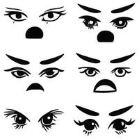 conjunto de diferente ojos expresiones vector