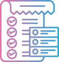 Data List Line Gradient Icon Design vector