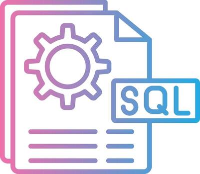 sql archivo línea degradado icono diseño vector