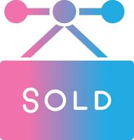 Sold Glyph Gradient Icon Design vector
