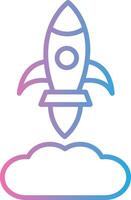 Rocket Launch Line Gradient Icon Design vector
