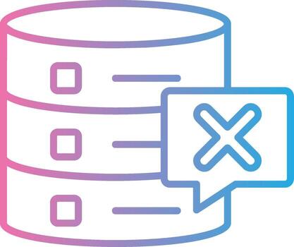 Eliminar base de datos línea degradado icono diseño vector