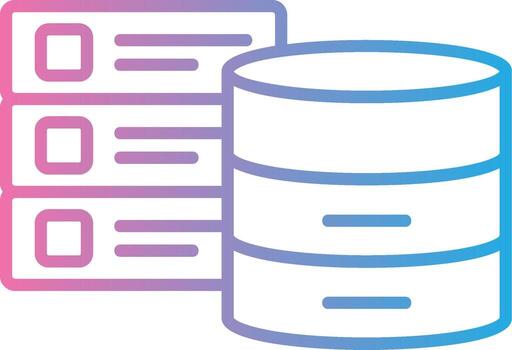 Databases Line Gradient Icon Design vector