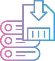 Save Data Line Gradient Icon Design vector