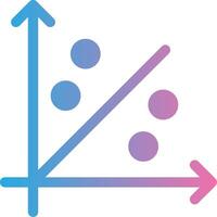 Scatter Graph Glyph Gradient Icon Design vector