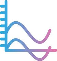 Wave Chart Glyph Gradient Icon Design vector
