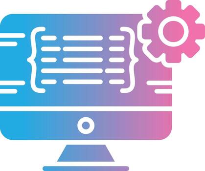 programación glifo degradado icono diseño vector