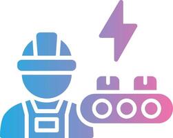 Industrial Worker Glyph Gradient Icon Design vector