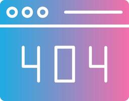 Error 404 Glyph Gradient Icon Design vector