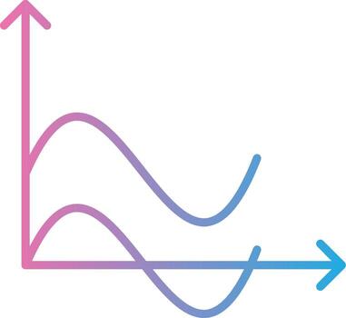 Wave Chart Line Gradient Icon Design vector